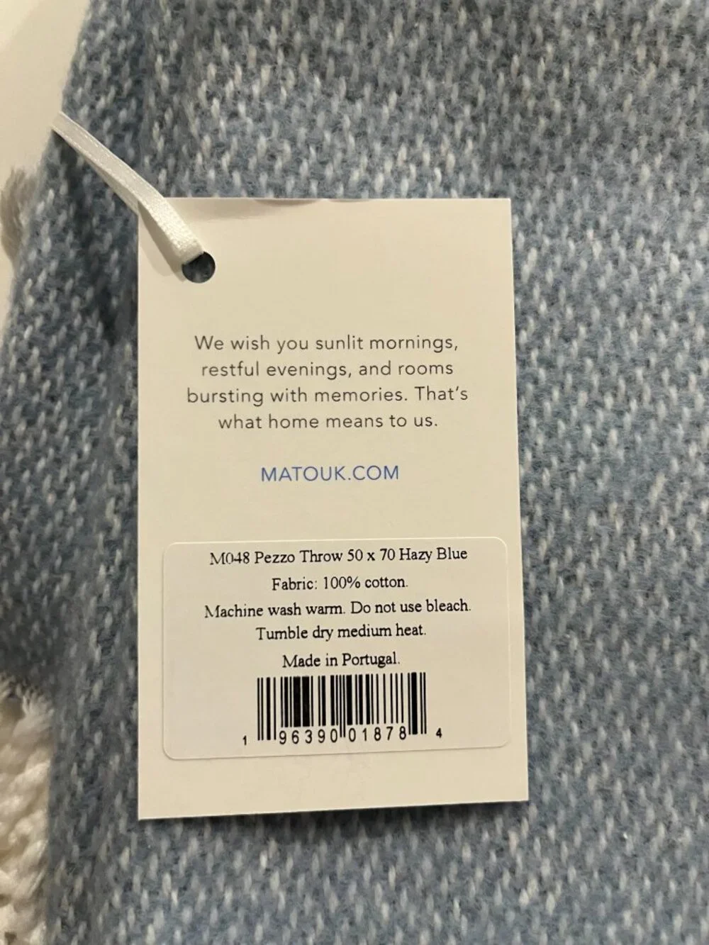 Matouk Pezzo Throw Hazy Blue NEW